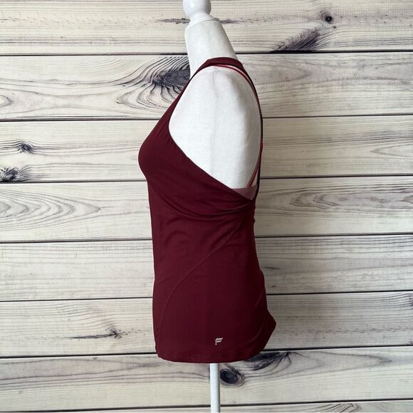 Fabletics Burgundy Boost Strappy Sports Bra Tank Top - Picture 6 of 11
